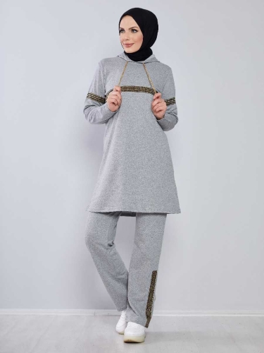 Hooded Tracksuit TRN1017 Grey 