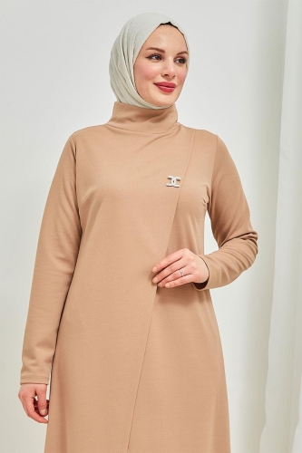 Tesettür Tunik Pantolon Takım BRC8075 Latte - 2