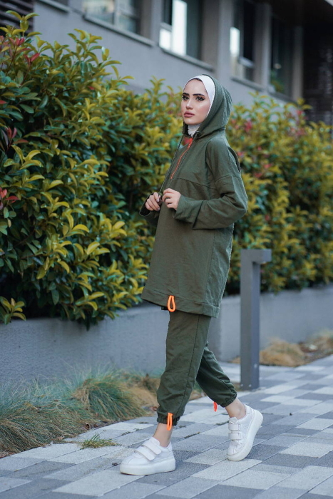 Tracksuit Set - TRN2040 - Khaki - 1