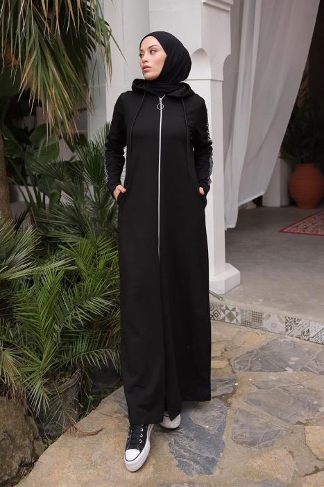 Unlined - Abaya -BTS0008 - Black - 1