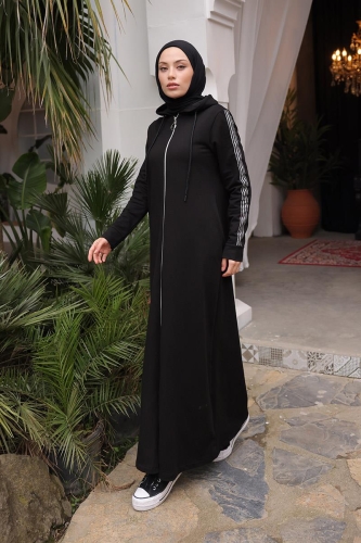 Unlined - Abaya -BTS0008 - Black - 3