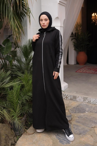 Unlined - Abaya -BTS0008 - Black - 4