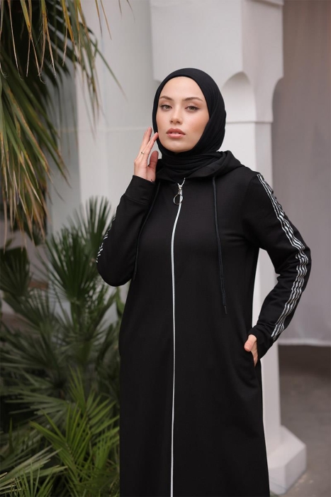 Unlined - Abaya -BTS0008 - Black - 5