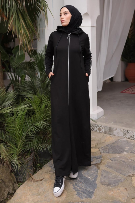 Unlined - Abaya -BTS0008 - Black - 6