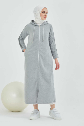 Unlined - Abaya -BTS0008 - Gray - 5