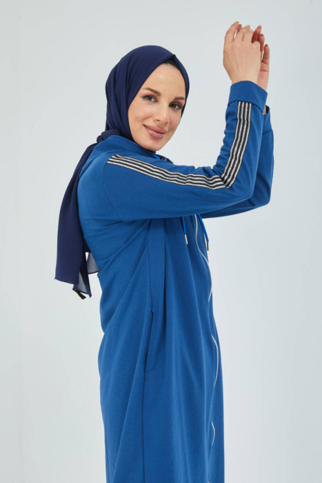 Unlined - Abaya -BTS0008 - Indigo - 8