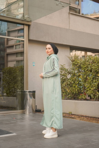 Unlined - Abaya -BTS0008 - Light green - 3