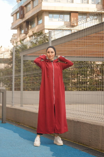 Unlined - Abaya -BTS0008 - Maroon - 1