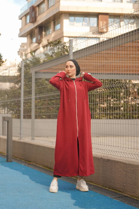 Unlined - Abaya -BTS0008 - Maroon - 4