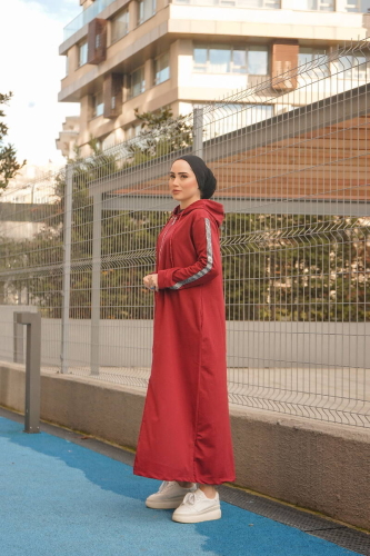 Unlined - Abaya -BTS0008 - Maroon - 5