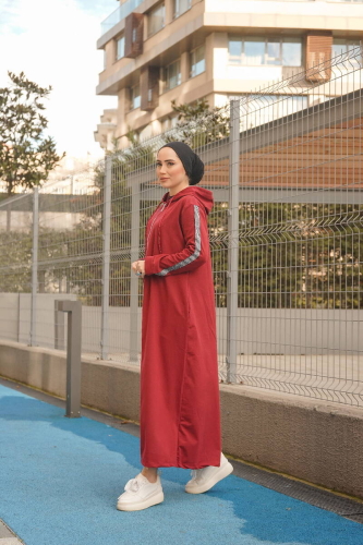 Unlined - Abaya -BTS0008 - Maroon - 6