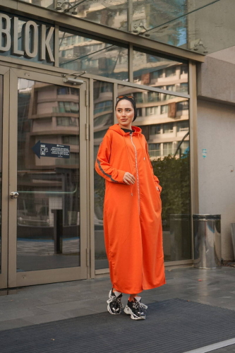 Unlined - Abaya -BTS0008 - Orange - 1