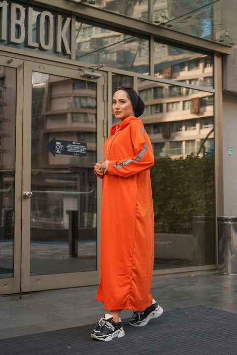 Unlined - Abaya -BTS0008 - Orange - 3