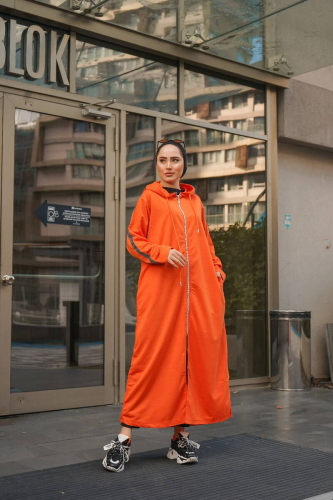 Unlined - Abaya -BTS0008 - Orange - 5