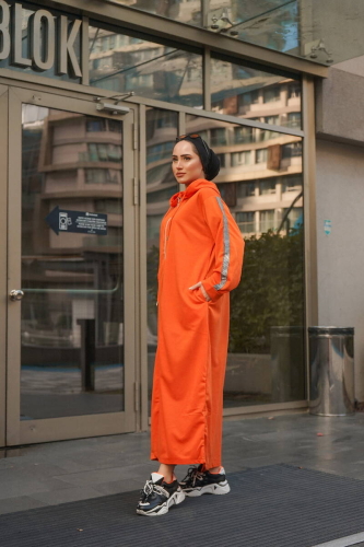 Unlined - Abaya -BTS0008 - Orange - 6